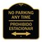 Signmission No Parking Anytime Prohibido Estacionar With Bidirectional Arrow, A-DES-BG-1818-23768 A-DES-BG-1818-23768 - alternate 1